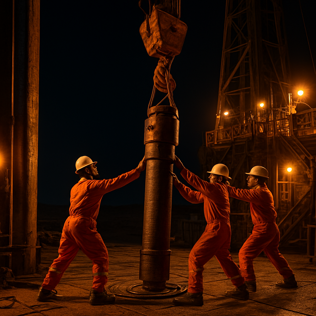 BHA assembly on rig floor