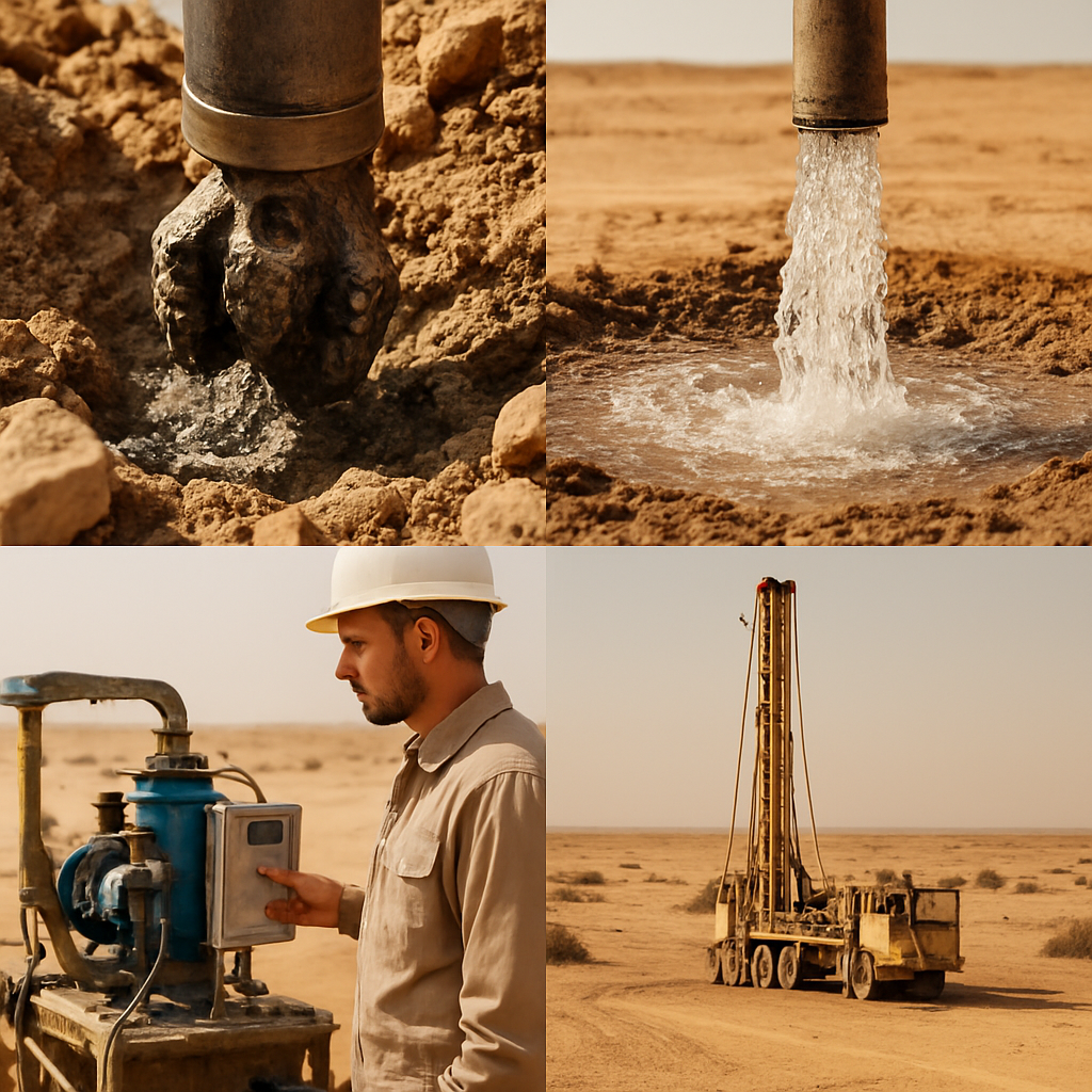 Water well drilling operations in Kuwait